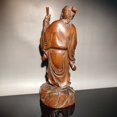 thumbnail image 3 of vintage wooden fish carving Nice Wood Stands carved figures old men home decor, 3 of 4