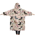 thumbnail image 2 of Oversized Wearable Blanket Hoodie,Dachshund and Flower Sherpa Blanket Hoodie with Super Pockets,Super Warm Fuzzy Pullover for Women & Men, 2 of 6