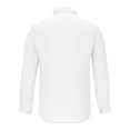 thumbnail image 4 of Aobny Men Shirts Plain Button Down Cotton Linen Clothing Collared Polos Long Sleeve Big & Tall Summer Shirts,White,XXL, 4 of 6