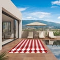thumbnail image 3 of Red Plaid Outdoor Rug for Patio/Deck/Porch, Non-Slip Large Area Rug 4 x 6 Ft, Modern Minimalist Geometric Gingham Checkered Indoor Outdoor Rugs Washable Area Rugs, Camping Rug Carpet Runner, 3 of 8