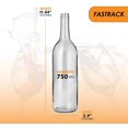 thumbnail image 4 of Botellas de vino FasTrack de vidrio transparente de 750 ml con tapones de rosca (12 unidades), 4 of 6