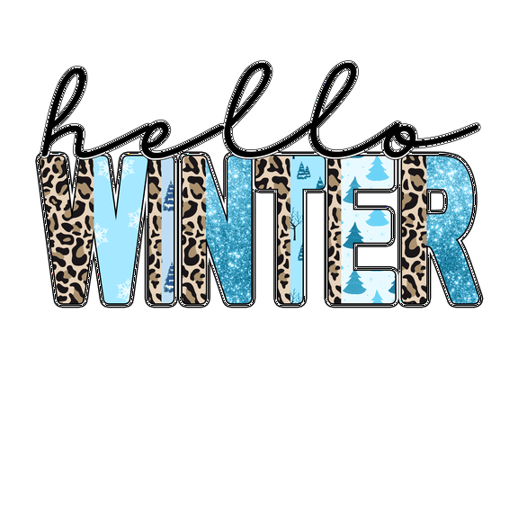 Hello Winter Christmas Great Gift Idea Decal Sticker 2 Pack 5 Inch Stickers S11769