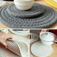 thumbnail image 3 of 1pcs Cotton Thread Weave 4.3in Round Placemats Hot Mats Spoon Rest for Cooking Baking, 3 of 9