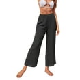 thumbnail image 3 of Txlixc Pantalones transparentes para mujer Pierna ancha Ver a través de los pantalones inferiores Biniki Traje de baño Cubrir Ropa de playa Cintura alta Palazzo Pierna recta Fiesta sexy Clubwear Txlixc Ropa de moda, 3 of 5