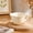 Beige, variant on Fluted Ribbed Mug, Ceramic Construction, Textured Petal Edge Tea Cup For Latte Cocoa Morning Drink Table, Kitchen Drinkware