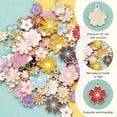 thumbnail image 7 of 26 Style Enamel Flower Pendants 104pcs Colorful Floral Themed Flower Charms Daisy Cherry Flower Dangle Gold Plated Enamel Charm for Necklace Earring Bracelet Jewelry Making colorful DIY, 7 of 7