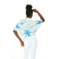 thumbnail image 5 of Women's Hawaiian Tie Front Crop Top Aloha Shirt in Sandy Beach Cream S, 5 of 5
