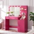 thumbnail image 2 of Holaki 46" Modern Vanity Desk with LED Lighted Mirror and Storage Drawers, 2 of 6