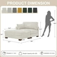 thumbnail image 2 of DREAMSIDEA Oversized Chaise Lounge with Ottoman for Living Room, Right Arm Corduroy Chaise Lounge Indoor Furniture,Beige, 2 of 7