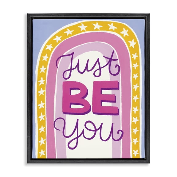 Stupell Industries Contemporary Just Be You Inspirational Black Floating Frame Canvas Art, 17 x 21, by Kristina Hultkrantz