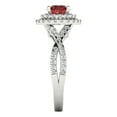 thumbnail image 3 of Clara Pucci 14K White Gold 1.31ct Garnet Halo Ring for Women, 3 of 8