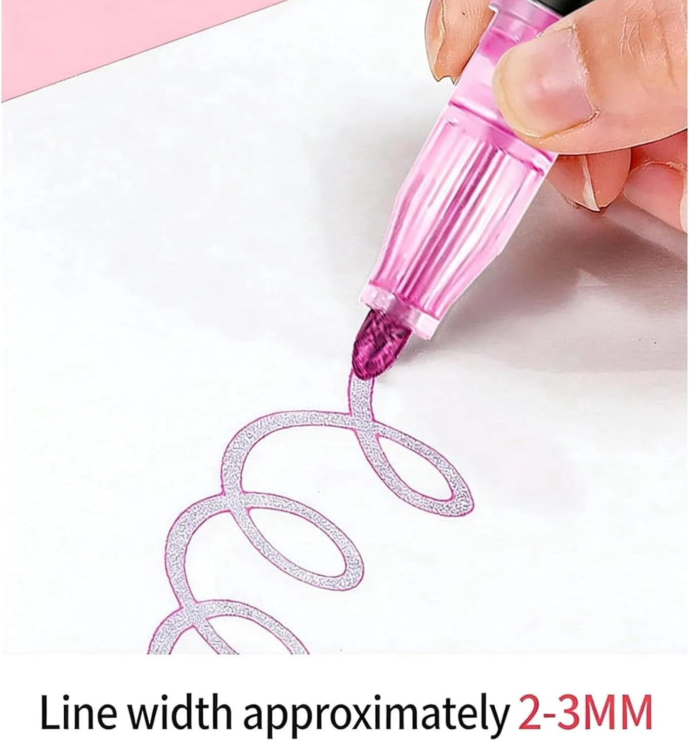 Dreamy Sparkle Dual-Line Contour Pen,Waterproof Self-Outline Metallic Markers,Double Line Highlighter for DIY,Art Drawing