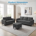 thumbnail image 2 of Puremind 2 Piece Sofa Set for Living Room, Linen Fabric Sofa and Loveseat Set, L Shape Sectional Couch Set with Storage Ottoman for Apartment/Small Space, Dark Gray, 2 of 7