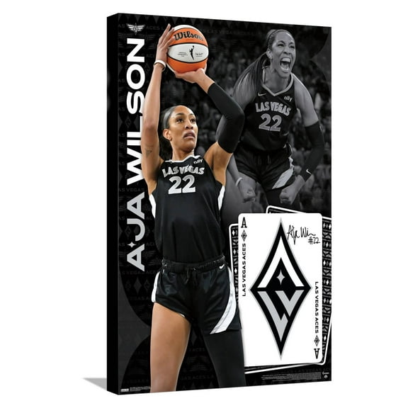 WNBA Las Vegas Aces - A'ja Wilson 24 Canvas Wall Poster, 14.725" x 22.375"