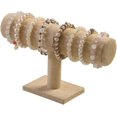 thumbnail image 1 of LAICAIW T-Bar Bracelet Holder, Natural Linen Bracelet Display Stand For Store Show, Hair Tied Watch Jewelry Organizer Rack For Selling Show (Yellow Linen), 1 of 6