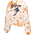 thumbnail image 3 of Women's Majestic Threads Russell Wilson White/Orange Denver Broncos Off-Shoulder Tie-Dye Name & Number Cropped Long, 3 of 3