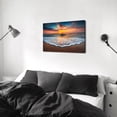 thumbnail image 4 of Beach Sunset Canvas Wall Art, Ocean Wave Print, Coastal Landscape Artwork for Living Room Bedroom Bathroom Decor, Ready to Hang, 4 of 6