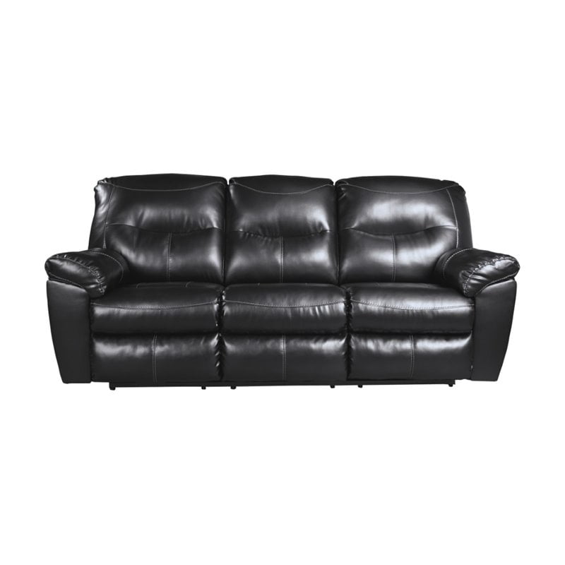 Ashley Kilzer Durablend Reclining Leather Sofa In Black Walmart