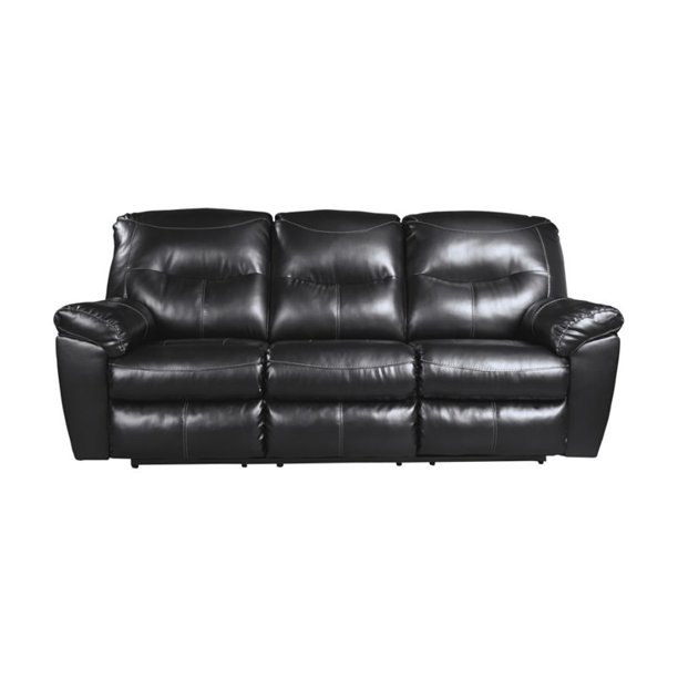Ashley Kilzer DuraBlend Reclining Leather Sofa in Black