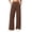 Coffee, variant on Women's Wide Leg Pants High Waisted Pull On Pleated Dress Pants Straight Leg Stretchy Workout Trousers with Pockets