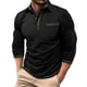thumbnail image 1 of Ceisia Men's Slim Fit Long Sleeve Turndown Collar Shirt with Contrast Trim and Chest Pocket Black M Gifts, 1 of 8