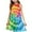 Bleu Foncé, variante sur Robe d'Été Sans Manches à Volants Patchwork pour Filles, Mélange Doux Polyester-Spandex, Robe Décontractée d'Été Respirante, Bleu, Taille 110