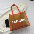 thumbnail image 3 of Bolso de playa para mujer, 2 uds., bolso de mano de malla, bolso de PU para niñas, bolsos de compras (naranja) Tmvgtek Para Estrenar, 3 of 9