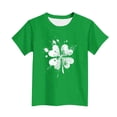 thumbnail image 5 of SERTG Children St Patricks Day Casual Print T-Shirt Round Neck Short Sleeve Holiday Celebration Everyday Wear Kids Versatile Summer Tee Festive Apparel Tops(Green,12-13 Years), 5 of 5