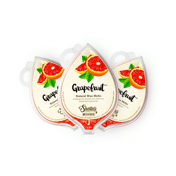 Grapefruit Soy Wax Melts 3 Pack - All Natural   Essential Oils   Phthalate Free - Shortie's Candle Company