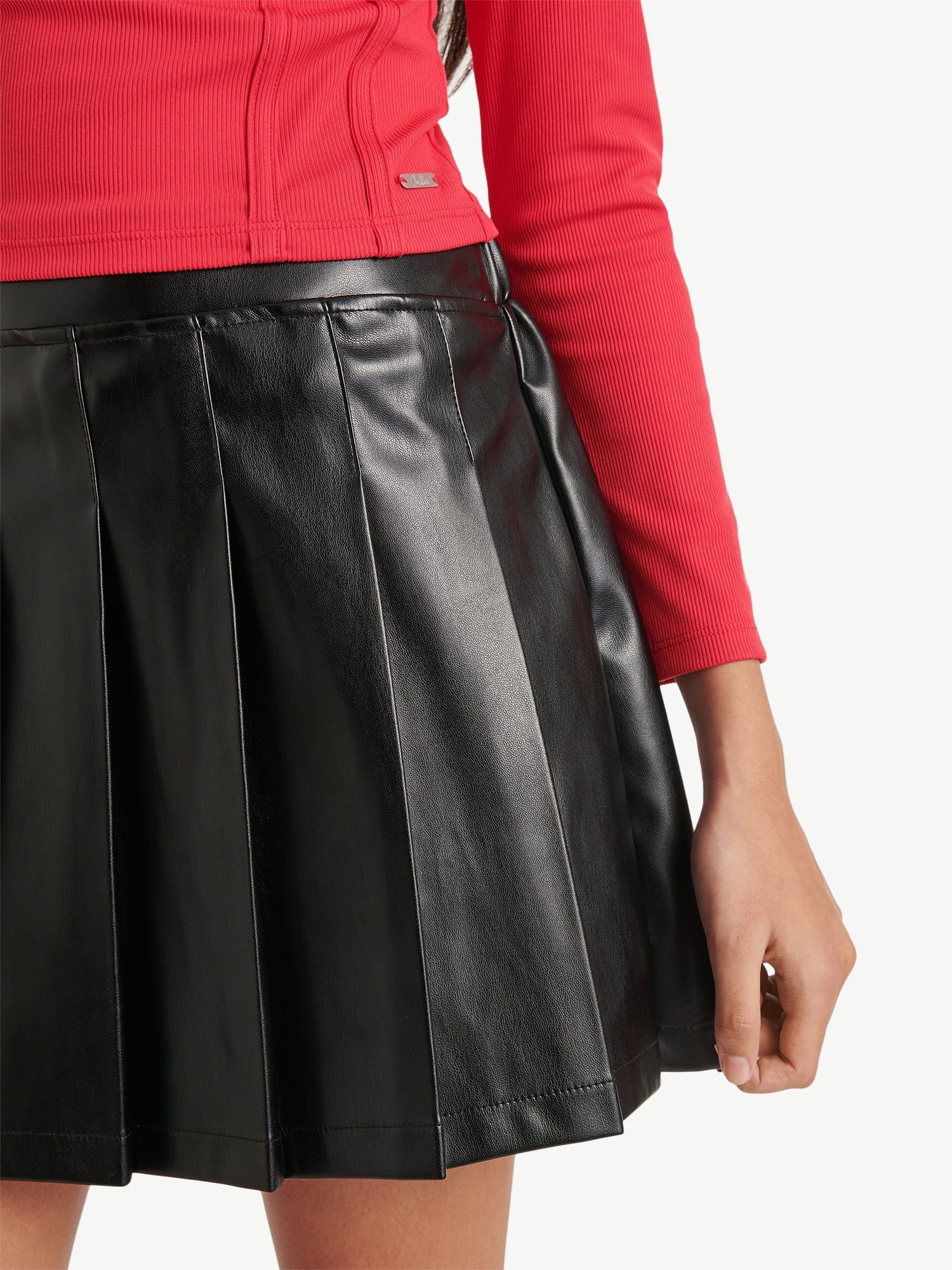 Justice Girls Pleather Pleated Skirt, Sizes XS - XLP