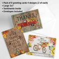 thumbnail image 2 of Rustic Thanksgiving Greeting Cards Set - Themed Holiday Card Variety Value Pack, Set of 8 Large 5 x 7-Inch Cards, Assortment of 4 Unique Designs, Envelopes Included, by Current, 2 of 5