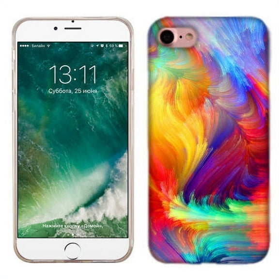 MUNDAZE Feather Paint Case Cover For Apple iPhone SE 7 8