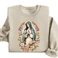 thumbnail image 2 of Our Lady of Guadalupe Sweatshirt – Virgin Mary Floral Pullover, Catholic Church Faith Based Sweater, Unisex Religious Cotton Apparel, 2 of 7