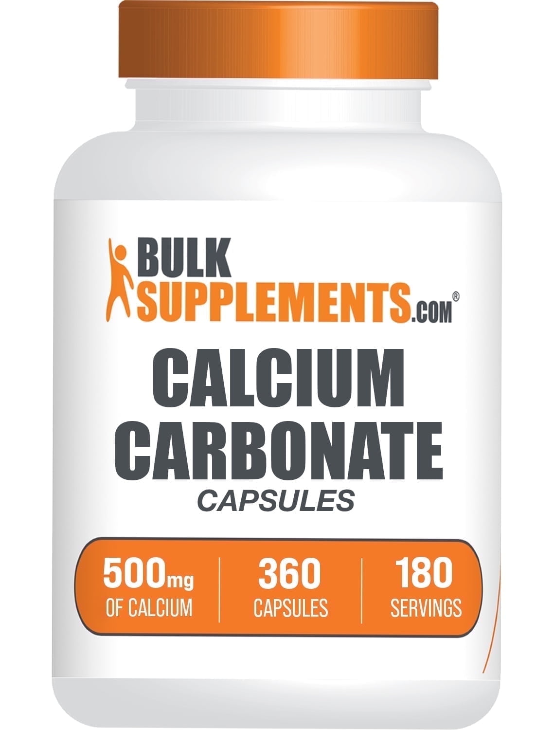 BulkSupplements Calcium Carbonate Capsules, Bone & Joint Health, Digestive Support, 360 Capsules