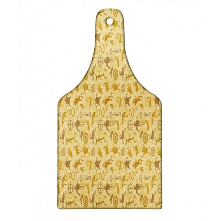 

Kokopelli Cutting Board Shepherds Pipe Cave Animals and Hunters Plentifulness Print Decorative Tempered Glass Cutting and Serving Board in 3 Sizes by Ambesonne