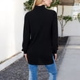 thumbnail image 5 of Women's Ribbed Knit Turtleneck Tunic Sweater with Front Pockets - X Large, Black, 5 of 6