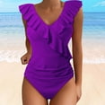 thumbnail image 2 of MHFRRA Womans Swimsuit Women's Swimsuits Cute Bathing Suit Ruffle V Neck Swimwear XXL, 2 of 5