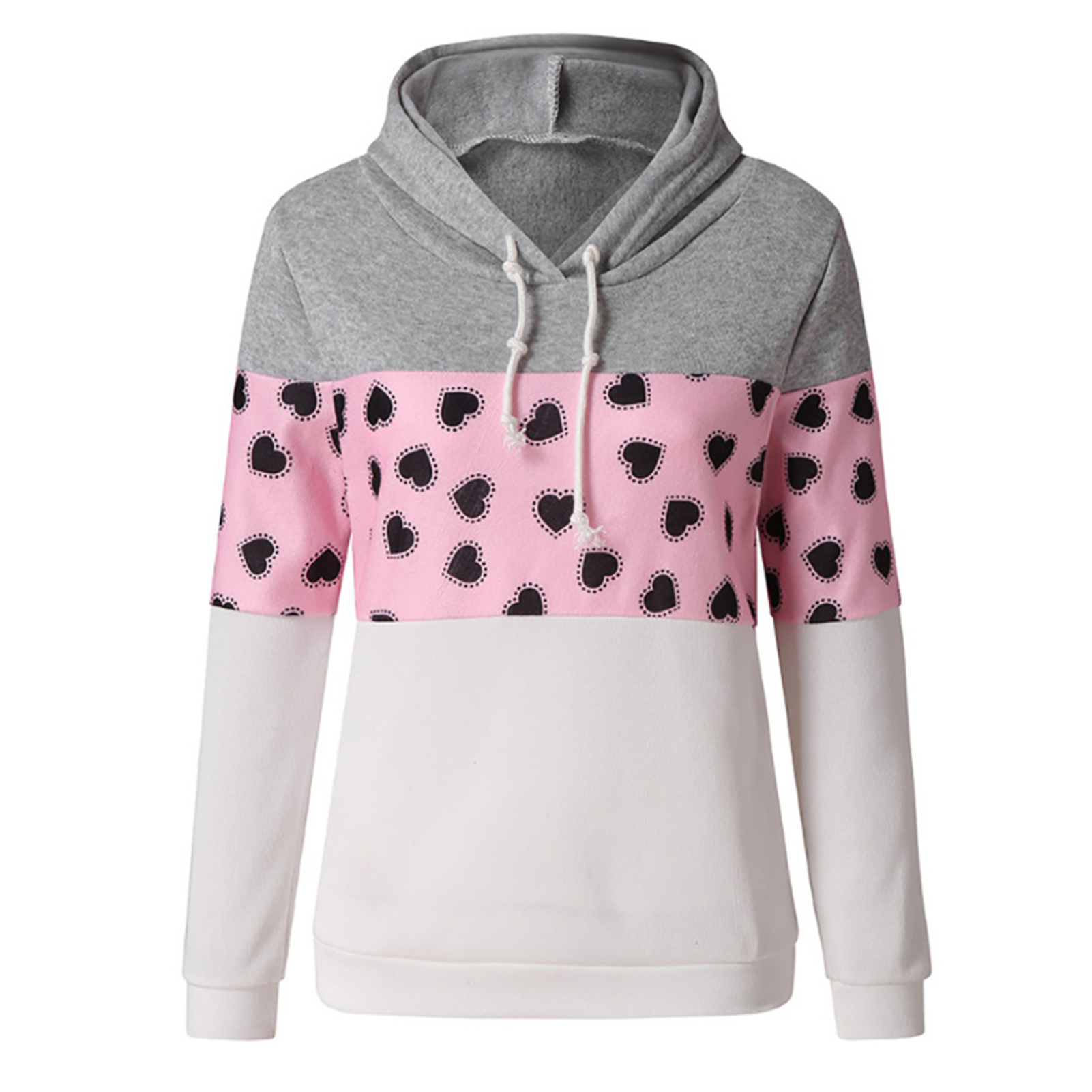 3d color block fire printed long sleeve hoodie