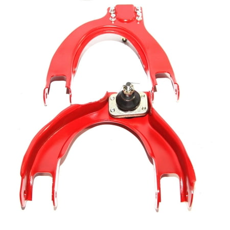 Adjustable Tpad Arm Kit - RED Front Upper Adjustable Camber Arm for 88-91 Honda Civic/CRX
