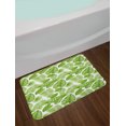 thumbnail image 2 of Exotic Bath Mat, Repeating Tropical Forest Themed Pattern of Summer Season Nature Leaves, Plush Bathroom Decor Mat with Non Slip Backing, 29.5" X 17.5", White and Fern Green, by Ambesonne, 2 of 2
