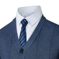 thumbnail image 4 of safuny Men's Cardigan Regular V-Neck Long Sleeve Buttoned Warm Formal Casual Outerwear Blue L, 4 of 7
