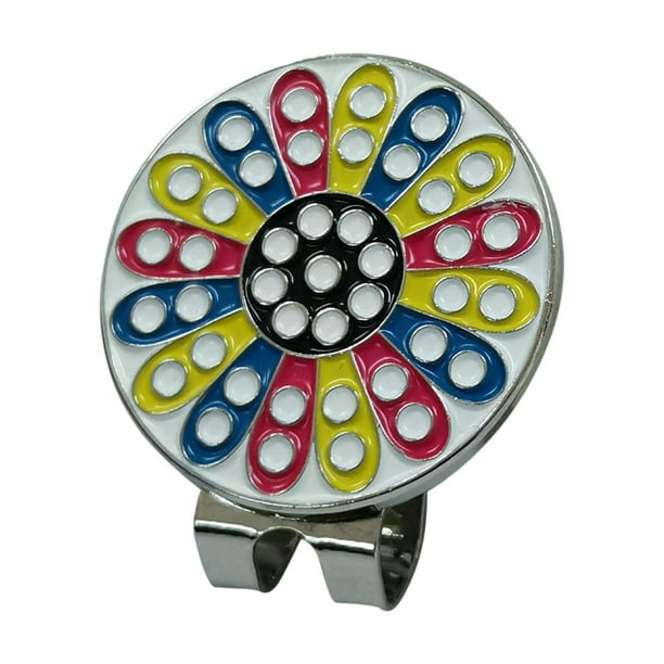 Marcador de pelota de golf de dibujos animados, soporte extraíble, duradero, ligero con Clip para sombrero para Flor Zulema Marcador de pelotas de golf