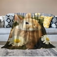 thumbnail image 2 of FUMJ  Rabbit Blanket Daisy Flowers Beige Bunny Blanket Soft Fuzzy Plush Throw Blankets for Couch Bed, 2 of 6