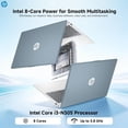 thumbnail image 4 of HP Essential 15 Laptop | 15.6" HD Touchscreen | Intel Core i3-N305 | 16GB RAM | 256B SSD | HDMI | Numeric Keypad | Webcam | Wi-Fi 6 | Windows 11 Pro | Blue, 4 of 8