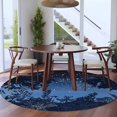 thumbnail image 4 of Retro Round Area&nbsp;Rug 8ft Starry Sky Night Forest Tree Shadows Pastoral Non-Slip&nbsp;Washable Circle Rugs Soft Felt Indoor Floor Mat for Bedroom Kitchen Living Room Bathroom, 4 of 9