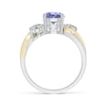 thumbnail image 2 of ANGARA Natural 1.45 ct Tanzanite and Diamond Twisted Vine Ring in 14K White & Yellow Gold for Women (Size-7mm) | December Birthstone, Anniversary, Jewelry Gift for Women | Natural Tanzanite Ring, 2 of 11