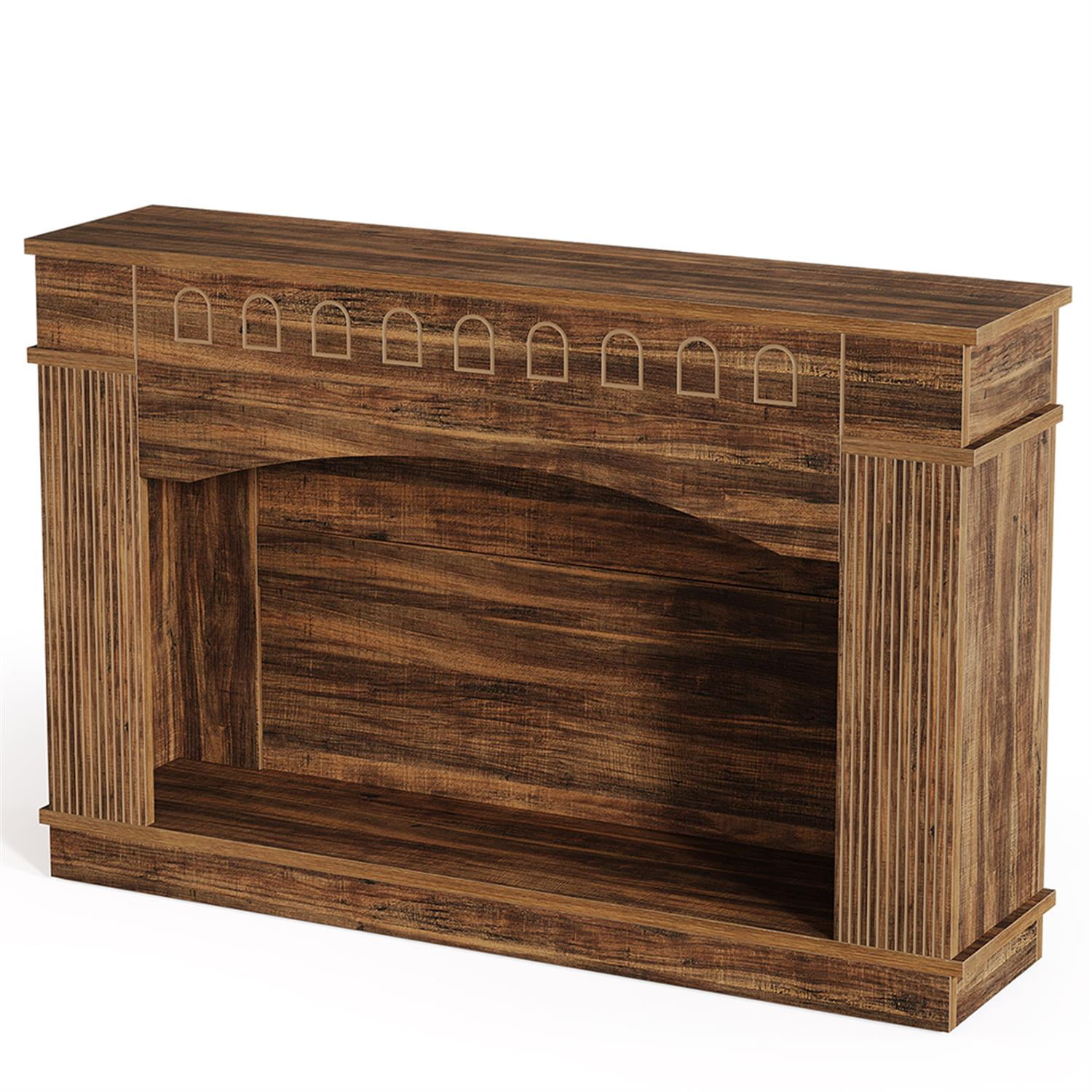 Demi Bonn 47" Farmhouse Console Table, 2-Tier Sofa Table Entryway Table for Hallway, Bedroom, Living Room, Brown