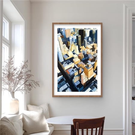 Begin Home Decor C1FM24367A1BP3 24 x 36 in. Manhattan View Empire State Building - Blue Cities Print