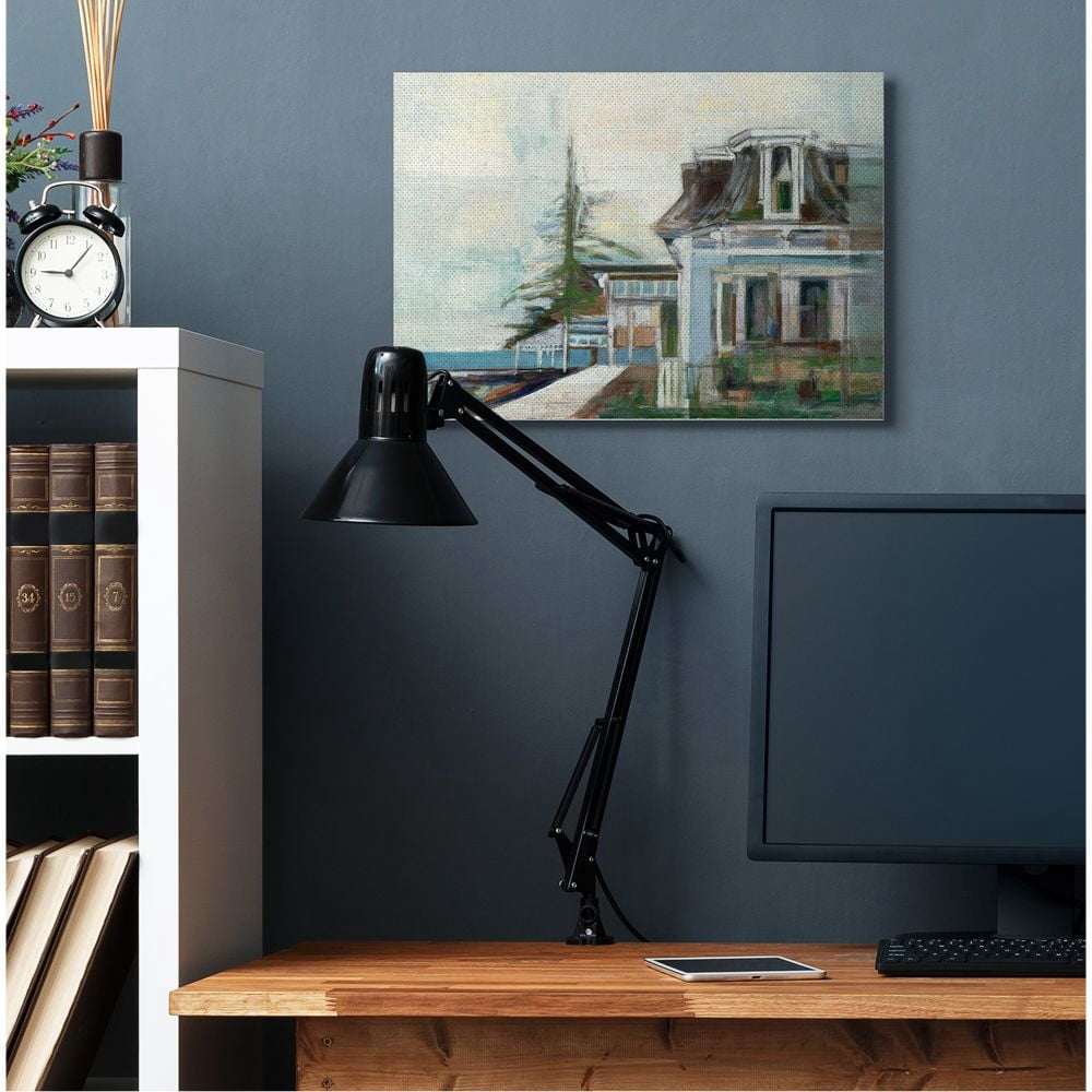 Stupell Industries Soft Pastel Lake Architecture Landscape Painting Designed by Third and Wall