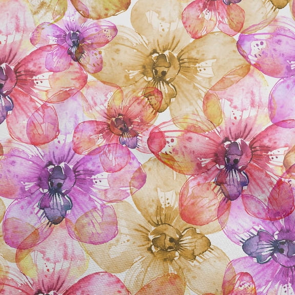 oneOone Polyester Spandex Red Fabric Watercolor Floral Quilting Supplies Print Sewing Fabric By The Yard 56 Inch Wide-aC